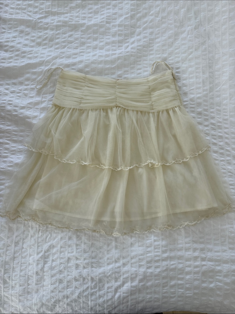 Women's Cream Layered Tulle Skirt